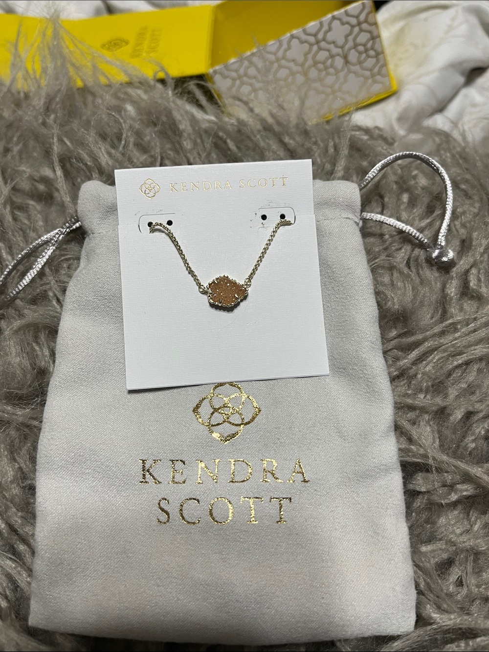 Kendra Scott Gold Druzy Necklace - Beige Sparkle